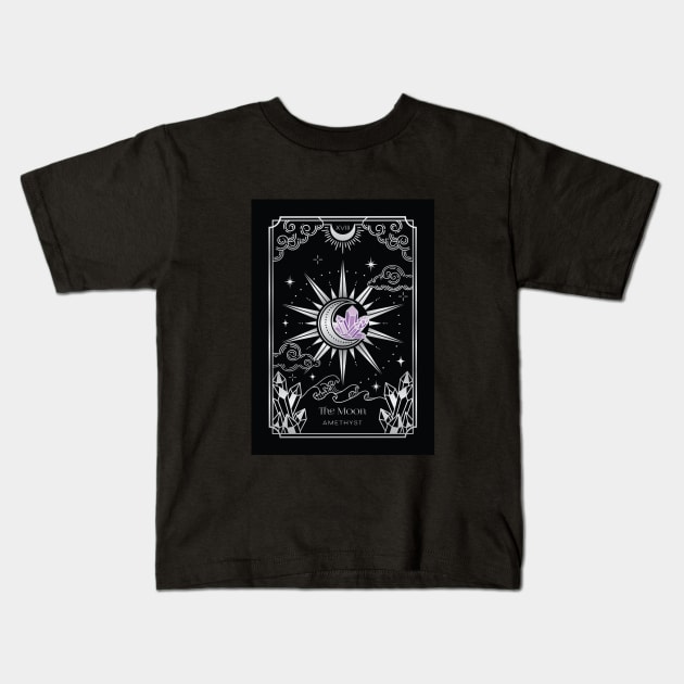 The Moon Card - Crystalstruck Tarot Kids T-Shirt by moonstruck crystals